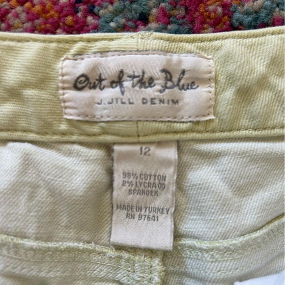 J. Jill | Women’s pale chartreuse Authentic Fit Out of the Blue jeans, size 12 - Picture 10 of 14